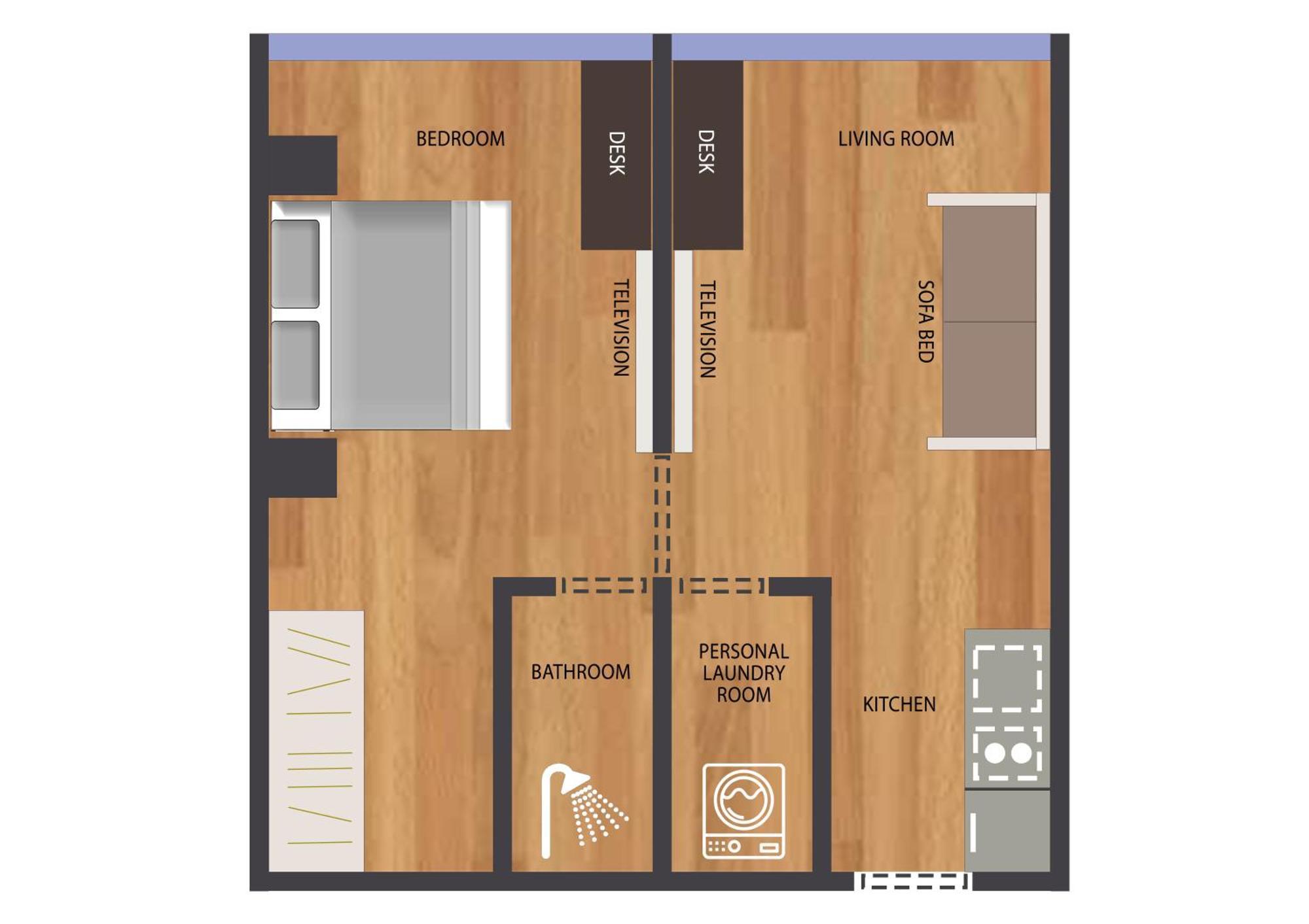 One-Bedroom Apartment Laundry Room